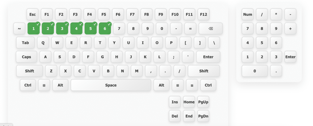 6-key rollover test results on pctester online"
